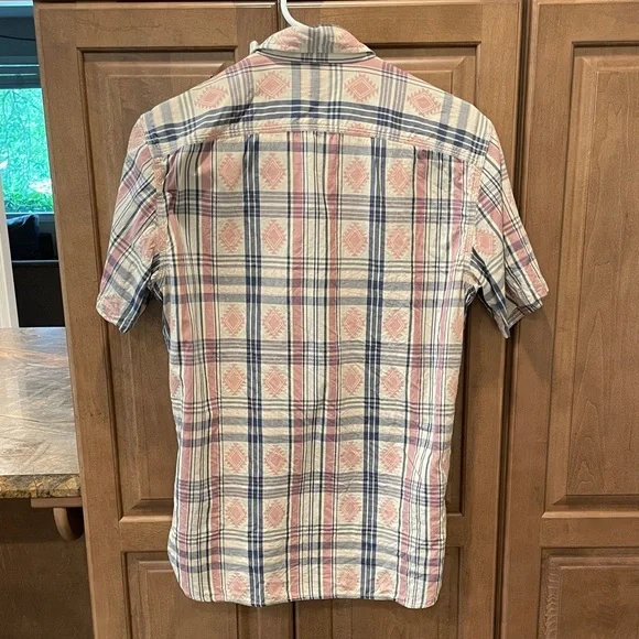 Ralph Lauren Double RL Men's short sleeve madras shirt - Pink and Blue - Picture 2 of 3